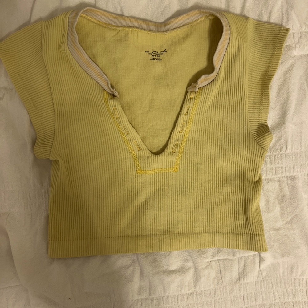 urban outfitters out from under go for gold seamless top in yellow
